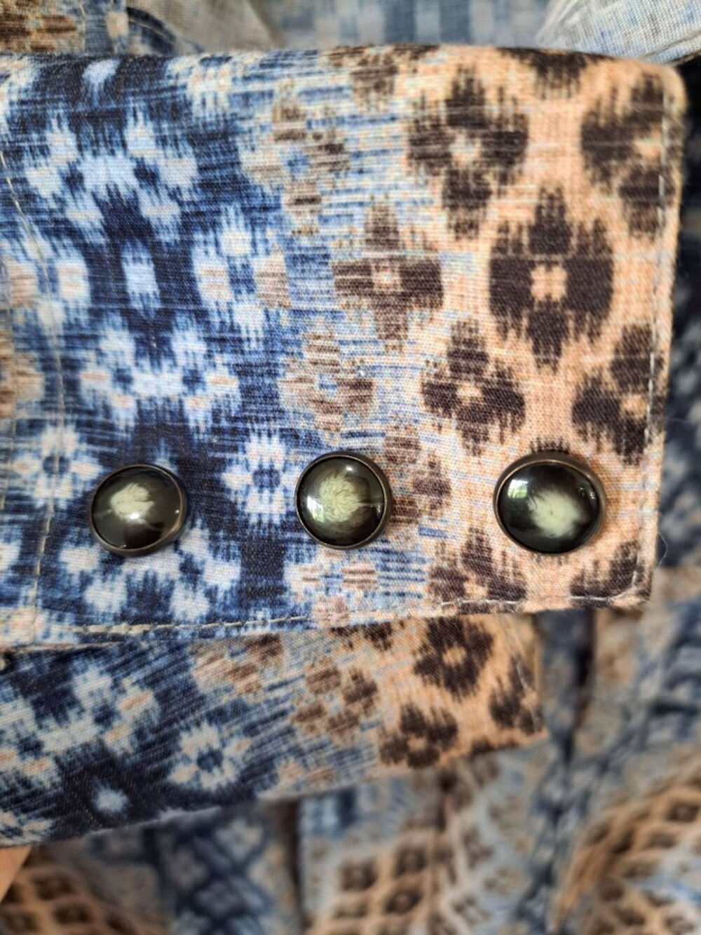 Rodeo West Mens Western Pearl Snap Button Shirt S Diamond Front Back Yokes Rodeo - Picture 5 of 14